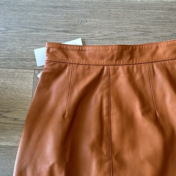 French Connection Glazed Ginger Abri Leather Mini Skirt Size 0 NWT - Picture 15 of 17